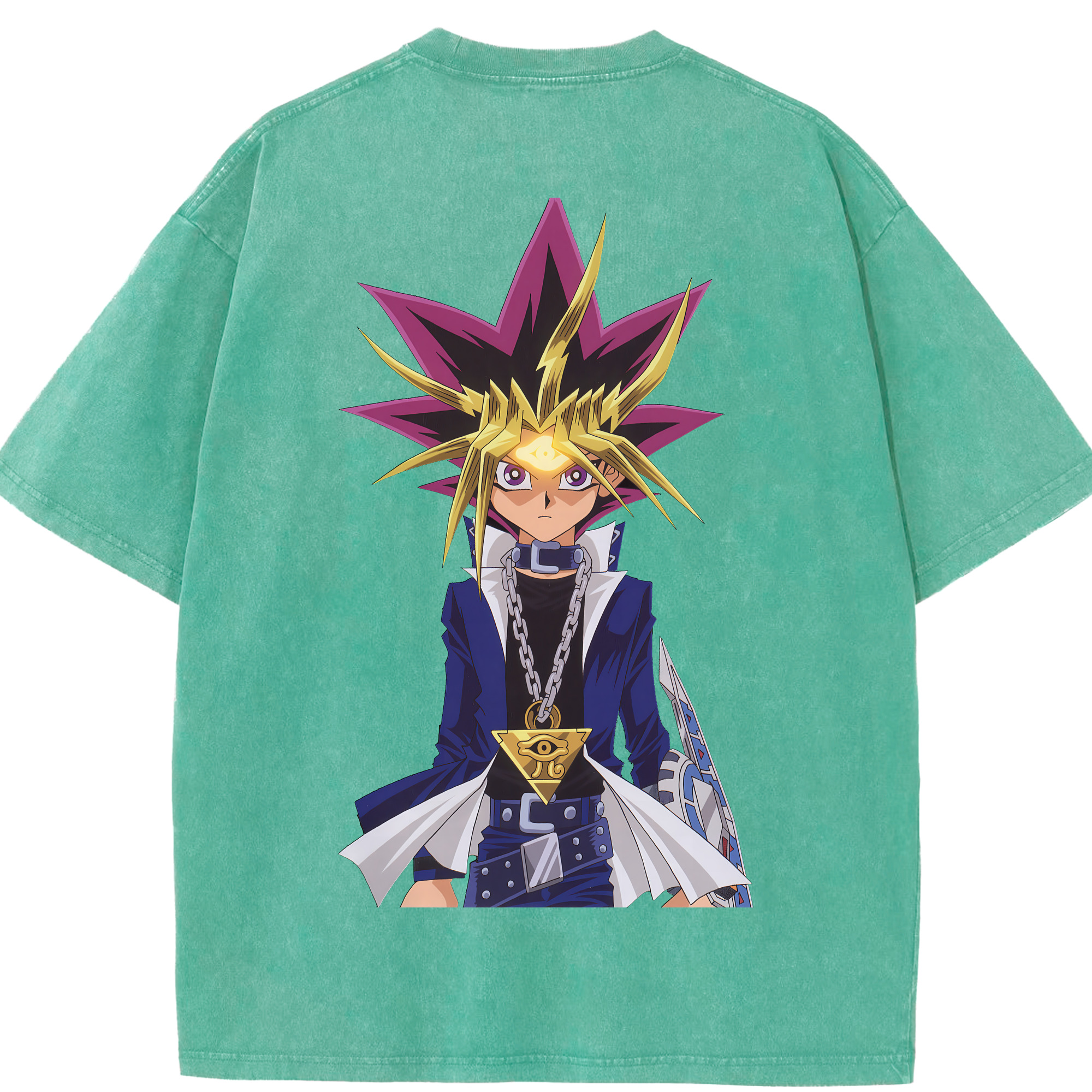（画像用） 遊☆戯☆王 Yu-Gi-Oh! 綿100% ヴィンテージ風 半袖Tシャツ（背面プリント）